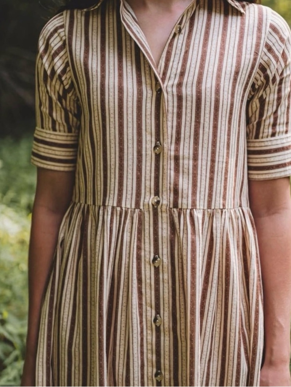 Parterre Owen Striped Button-Front Shirt Dress - Picture 2 of 9